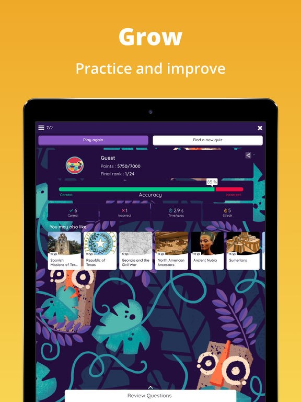 screenshot of Quizizz for Schools
